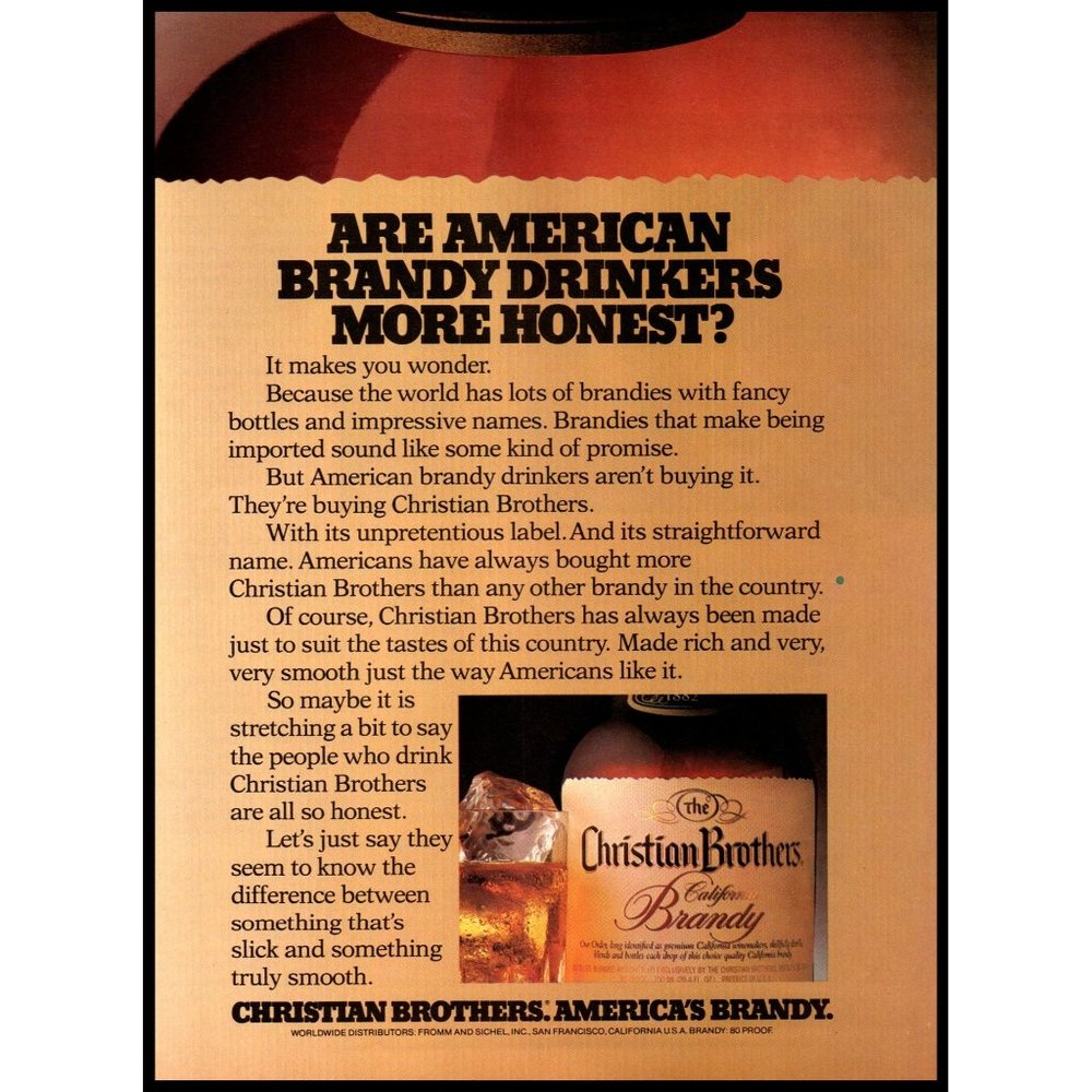 1983 Christian Brothers Brandy Vintage Print Ad California Wall Art Photo